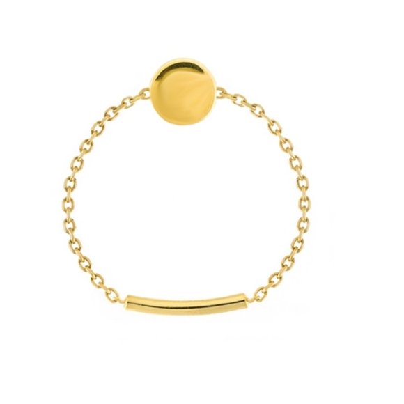 14K Solid Gold Disk / Disc Sizing Chain Ring